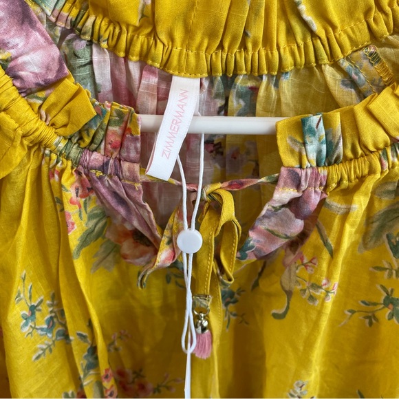 Zimmermann Floral Yellow Dress NWT. Size 8 - Picture 4 of 8
